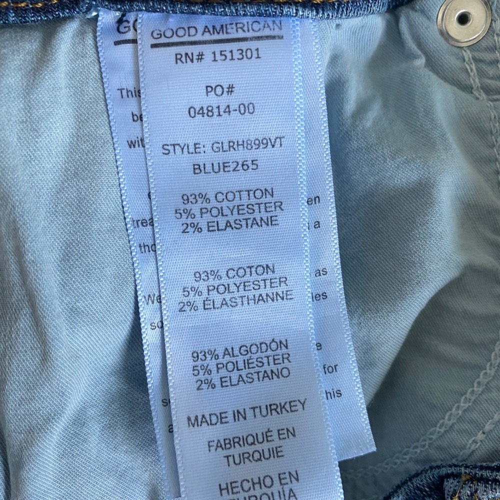 Good American Good Legs High Rise Skinny Jeans Blue GLRH899VT 8/29 Distressed - Picture 9 of 9
